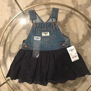 NWT Navy blue OshKosh jean dress overalls. 9months